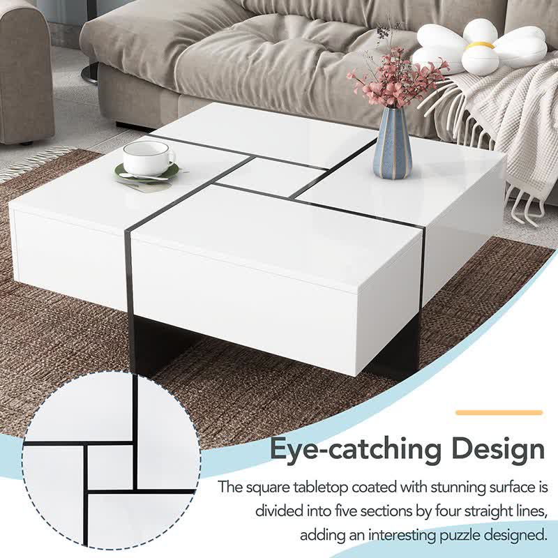Extendable Coffee Table Square Cocktail Table - image 13