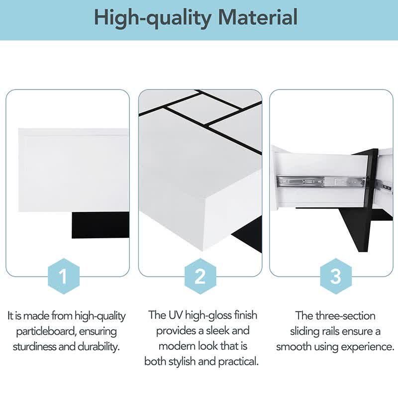 Extendable Coffee Table Square Cocktail Table