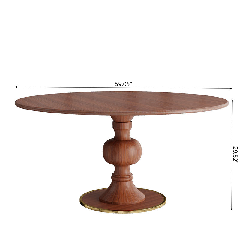 Solid Rubber Wood Round Dining Table