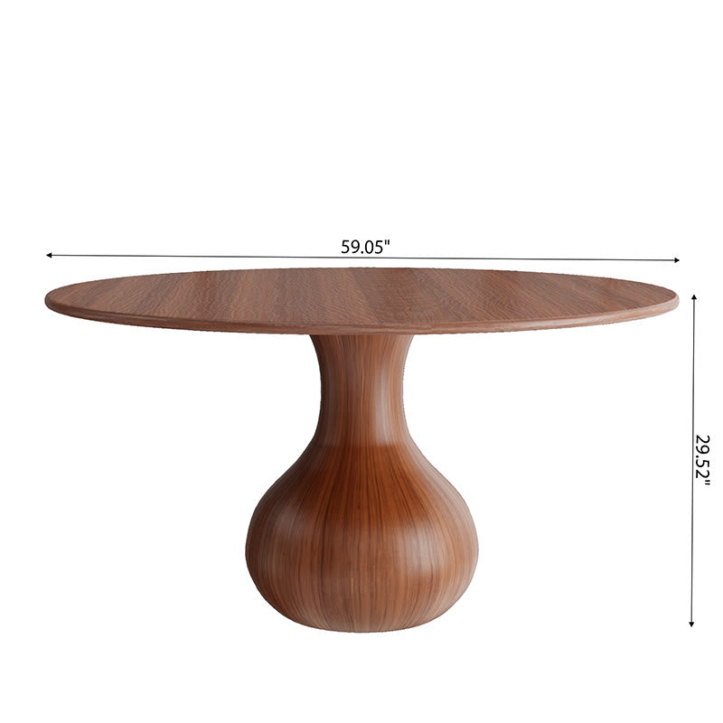 Kitchen Round Dining Table Wood Top With Water Drop Base