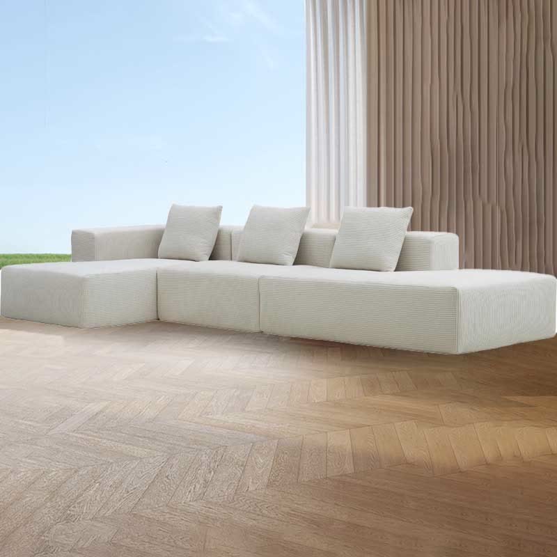 Pure Color Corduroy Installation-Free Compression Sofa