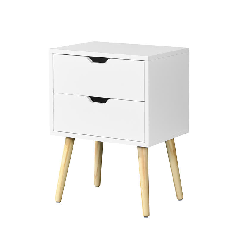 Side Table Nightstand With Rubber Wood Legs