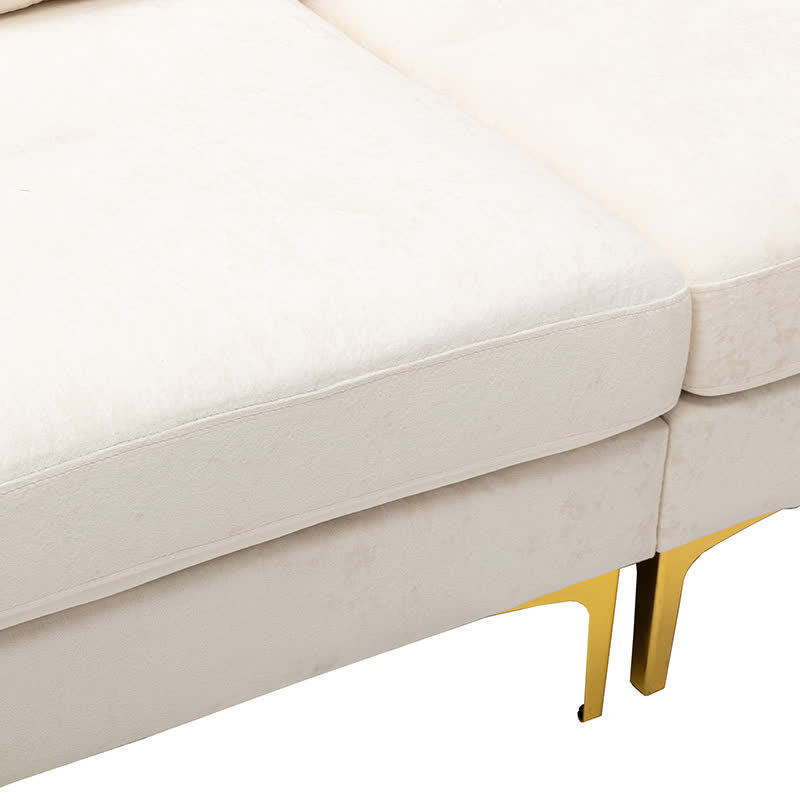 Upholstered Cectional Sofa Ottoman White