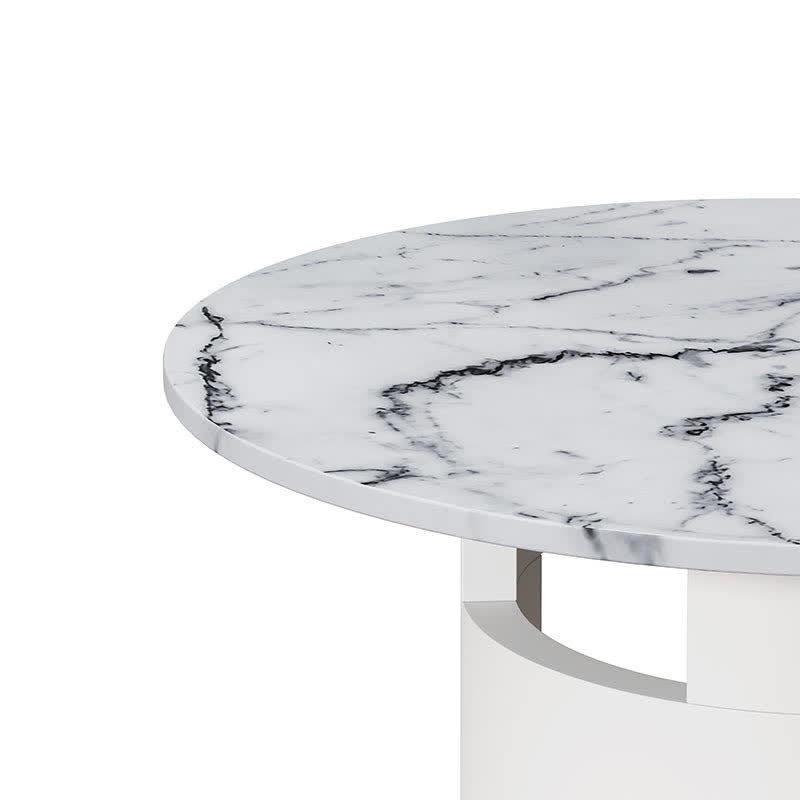 Round Dining Table Printed Marble DeskTop