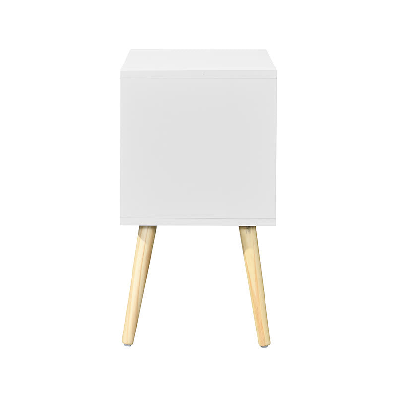 Side Table Nightstand With Rubber Wood Legs