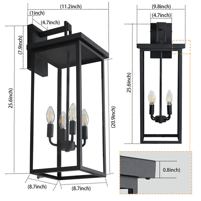 Outdoor Wall Light Farmhouse Lighting 4-Light