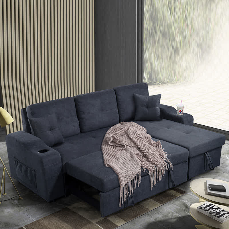 Convertible Corner Sofa Pull-Out Couch Bed