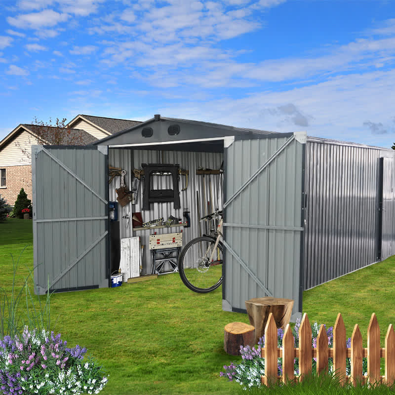 Industrial Heavy-Duty Metal Garage Shed