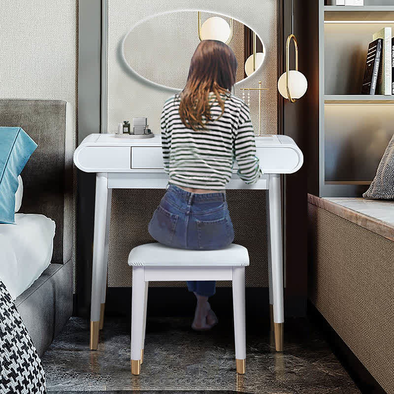 Makeup Mirror Dressing Table Stool Set