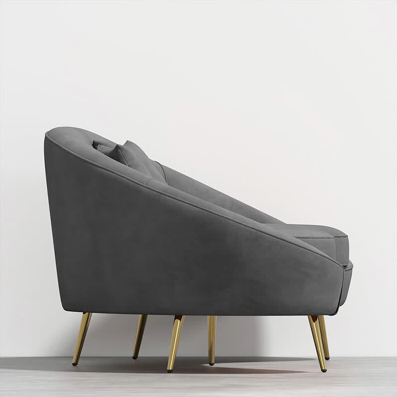 83" Velvet Curved Sofa Gold Legs