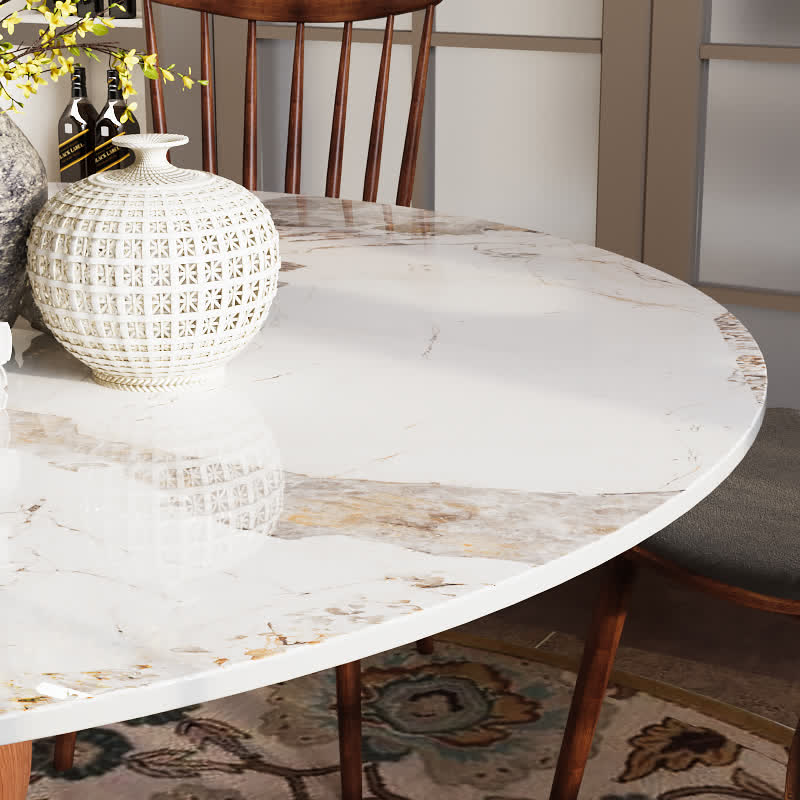 Round Dining Table Kitchen Stone Top