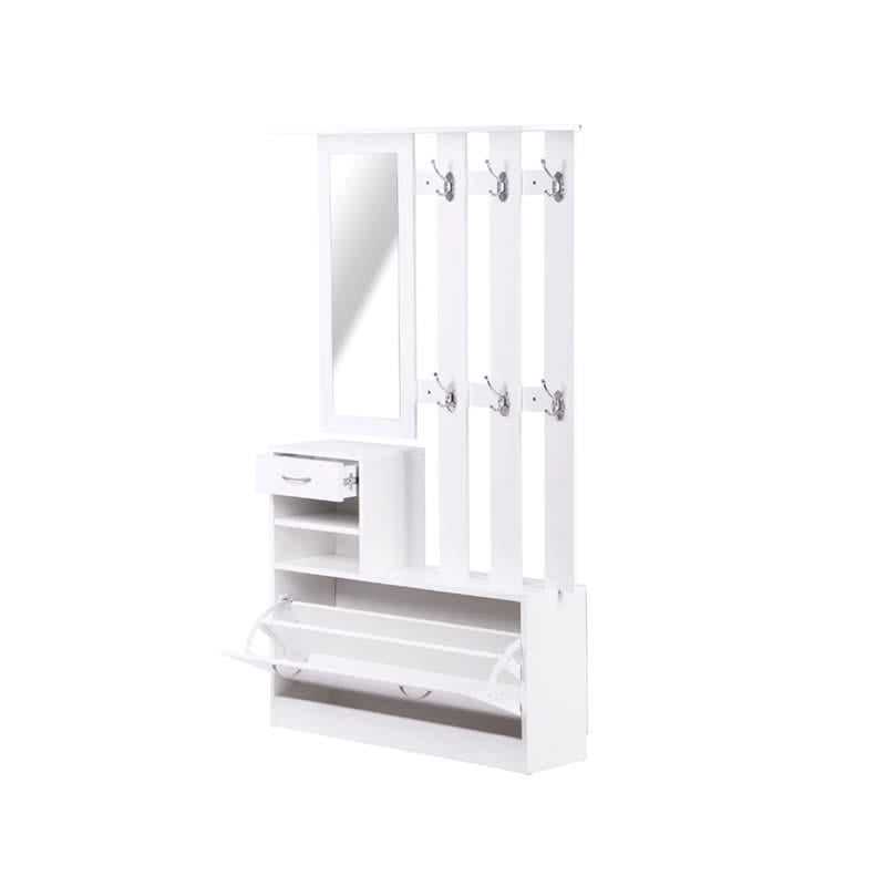 Shoe Cabinet Hang Shelf Mirror Combination