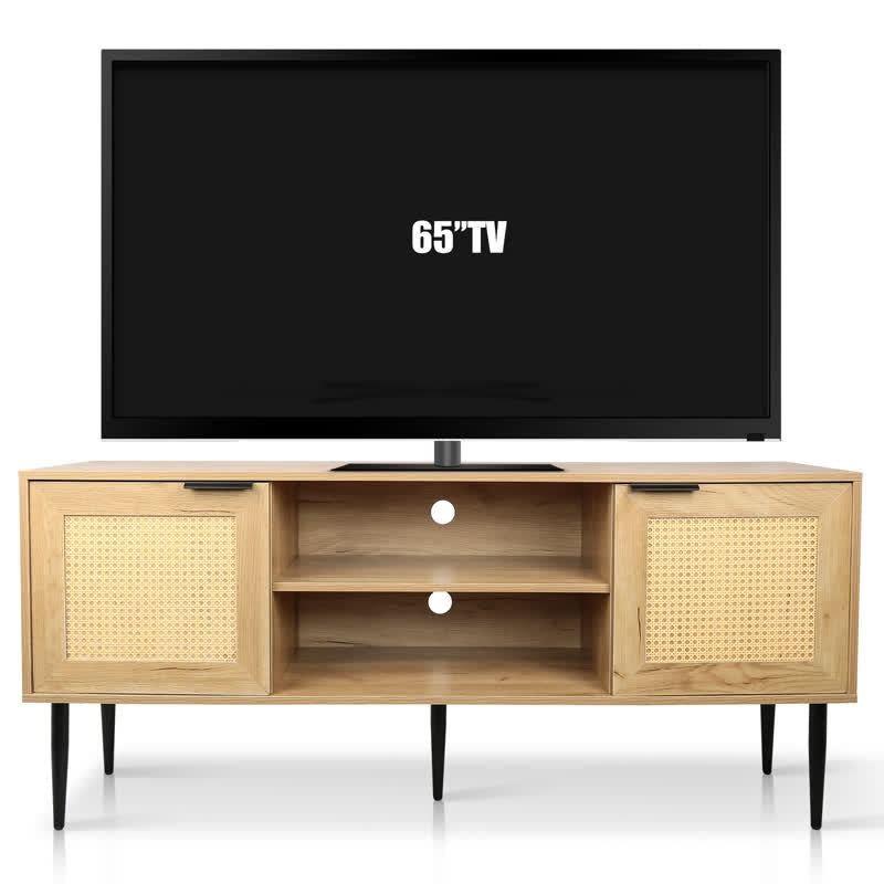 TV Stand Rattan Cabinet Display Sideboard 59"