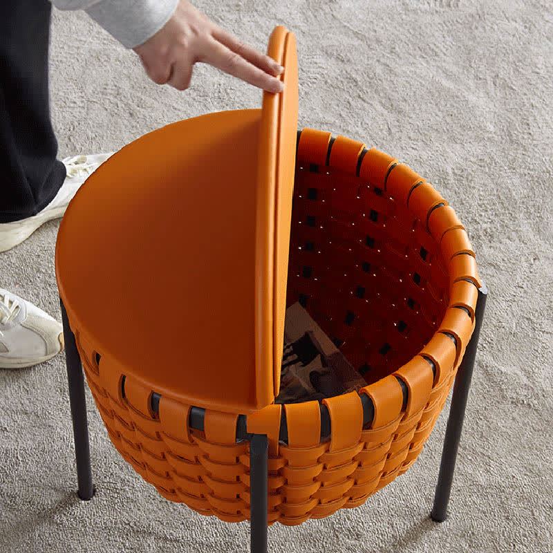 Saddle Leather Storage Box Side Table