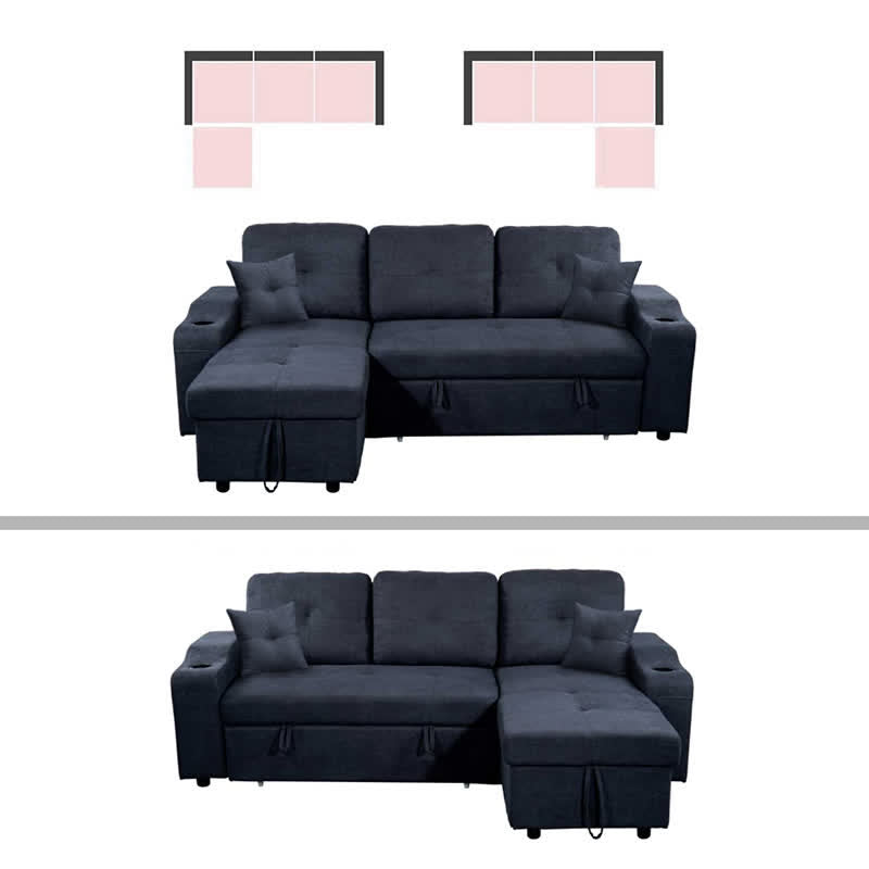 Convertible Corner Sofa Pull-Out Couch Bed