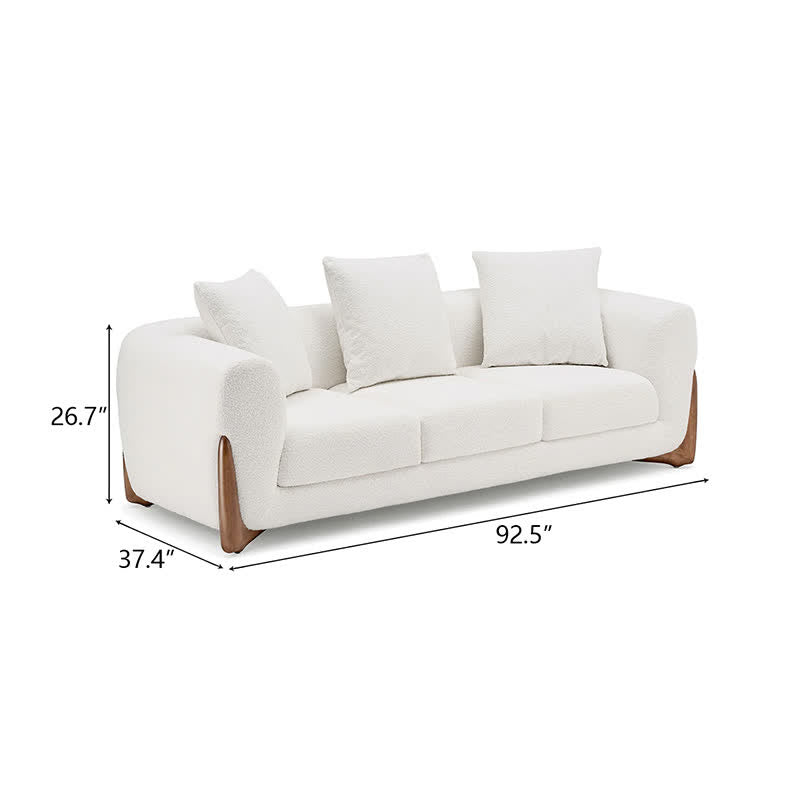 Modern Lambswool Couch Minimalist Loveseat Sofa