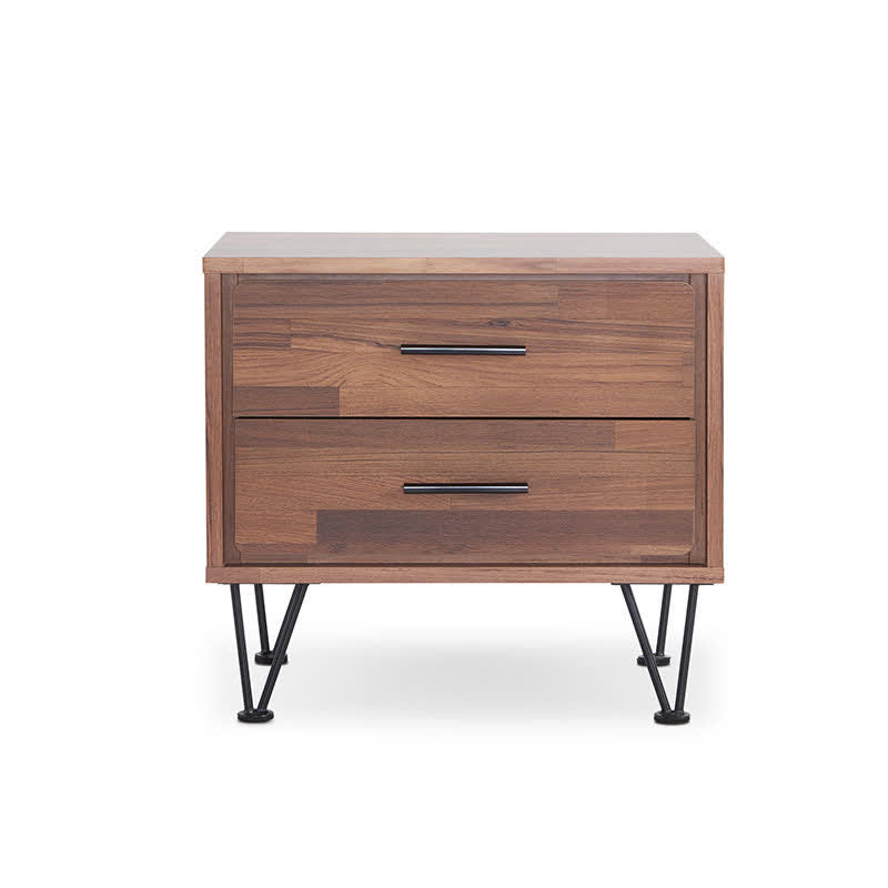 Wooden Nightstand Drawer Bedside Table Walnut