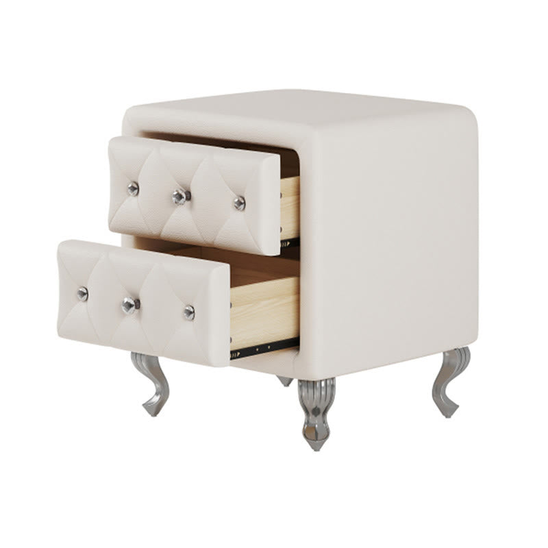 Modern Simple White Leather Nightstand