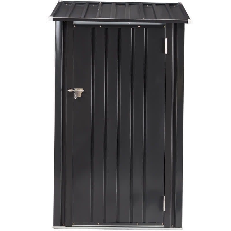 Garden Tool Shed Single Lockable Door - Black - image 1