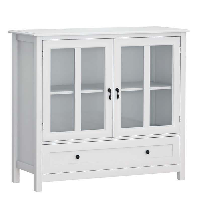 Buffet Storage Cabinet Glass Doors Sideboard