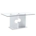 Kitchen Glass Rectangular Dining Table Artistic Base - White - image 14