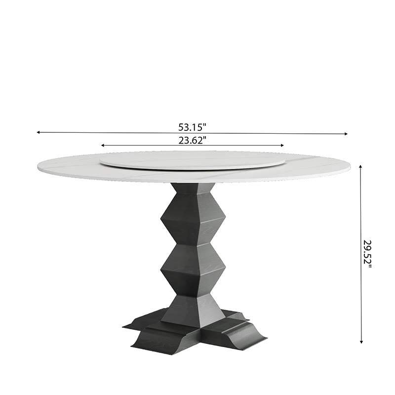 Modern Turntable Dining Table Stone Top