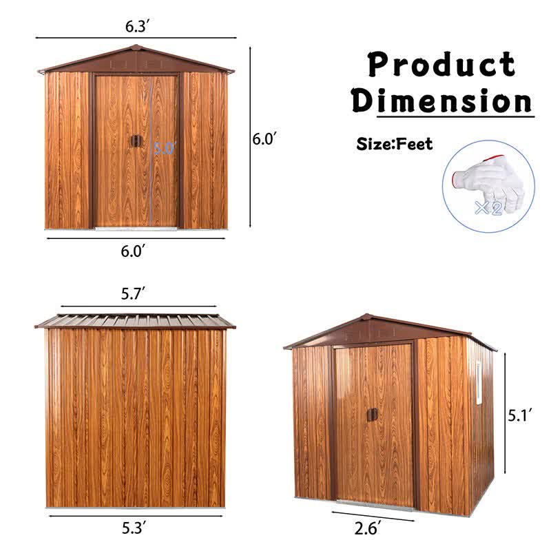 Outdoor Window Storage Shed 6 x 6 FT