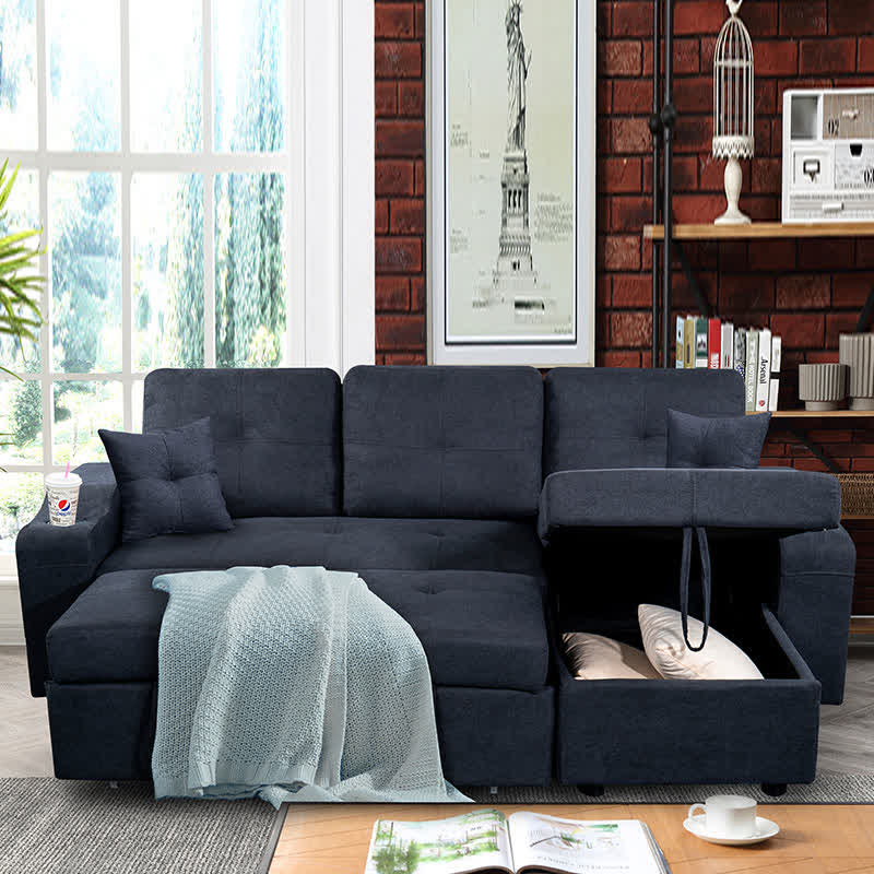 Convertible Corner Sofa Pull-Out Couch Bed