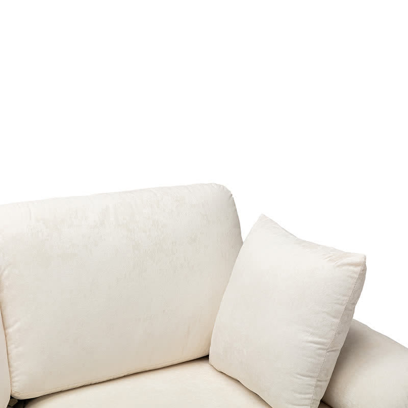 Upholstered Cectional Sofa Ottoman White