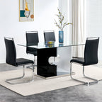 Kitchen Glass Rectangular Dining Table Artistic Base - image 10