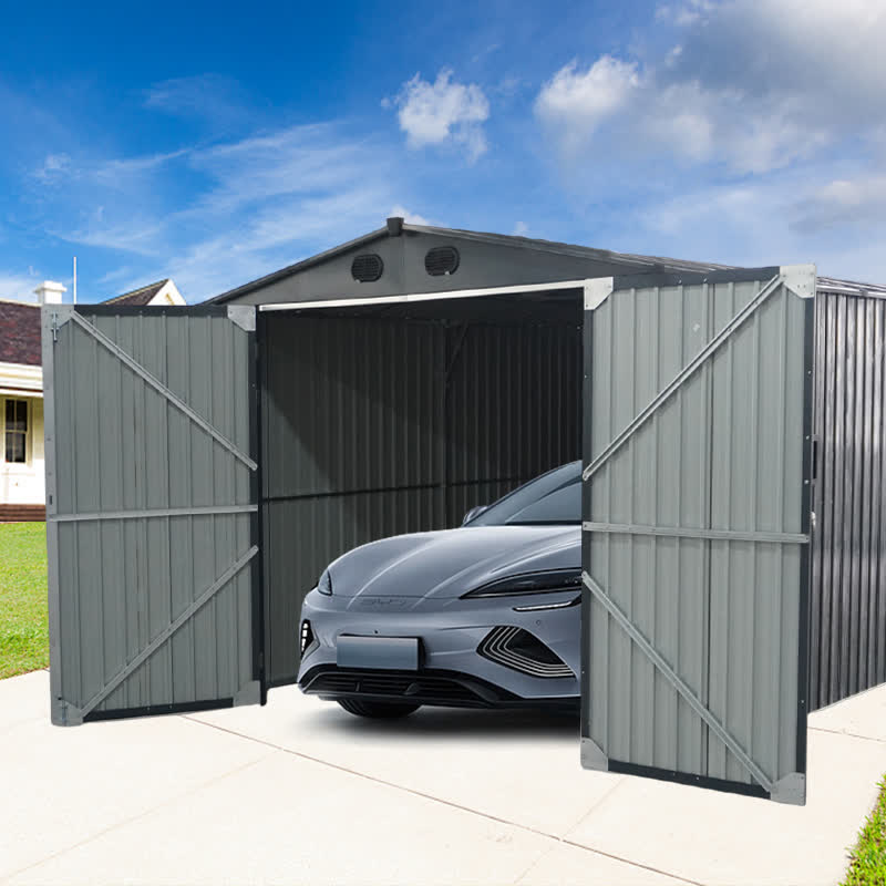 Industrial Heavy-Duty Metal Garage Shed