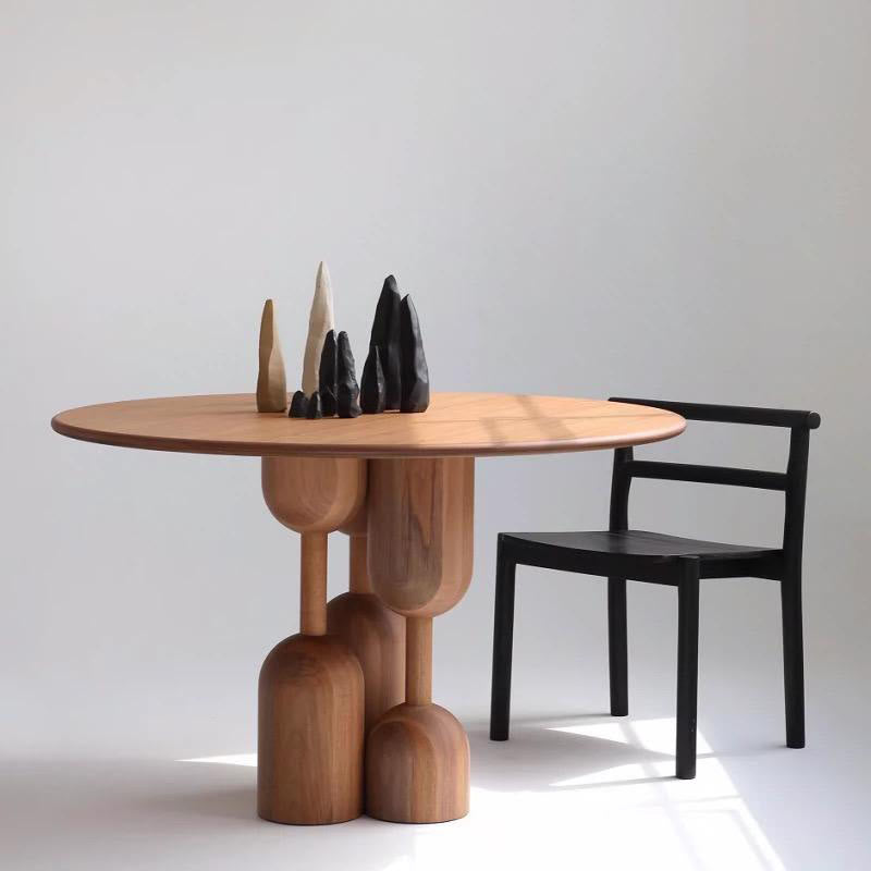 Retro Rubber Wood Dining Table