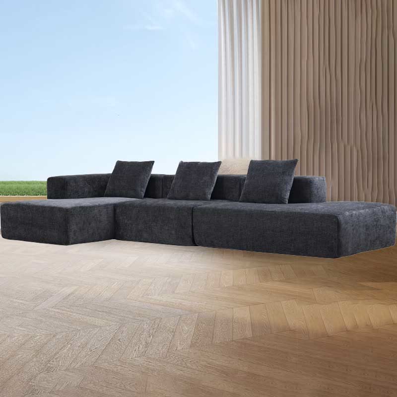 Pure Color Corduroy Installation-Free Compression Sofa