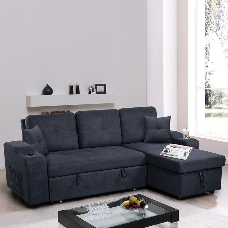 Convertible Corner Sofa Pull-Out Couch Bed