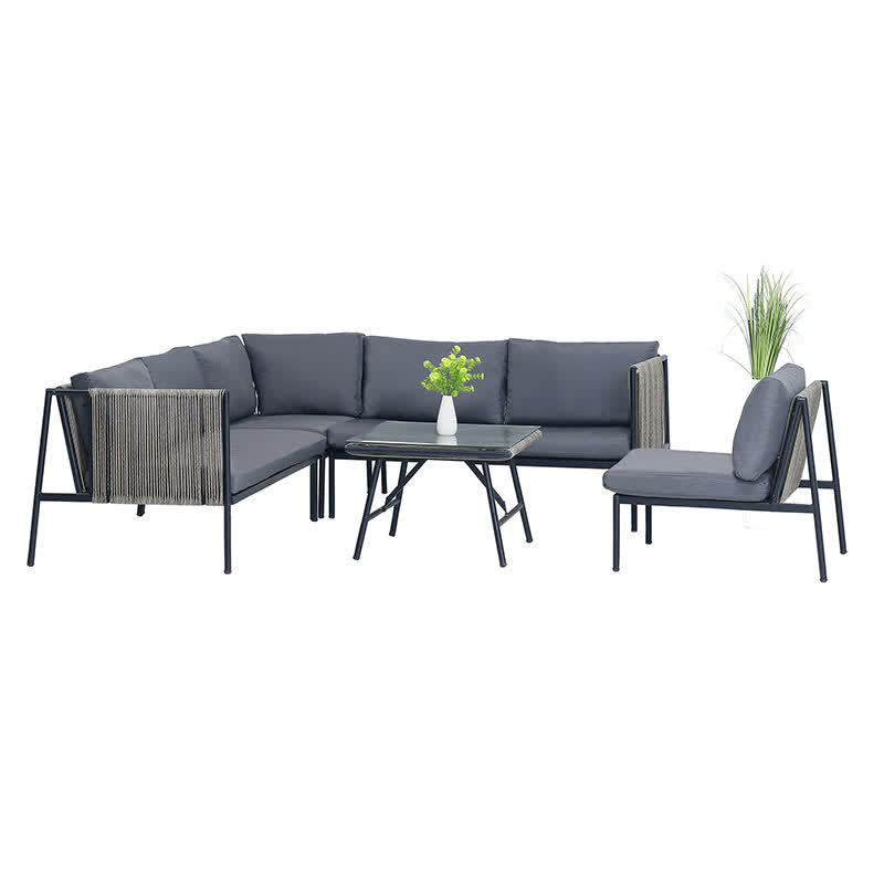 6-Seaters Sofa Patio Table Chairs Set