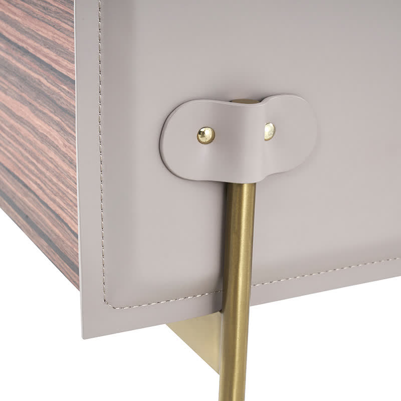 Bedside Table Nightstand With Metal Legs