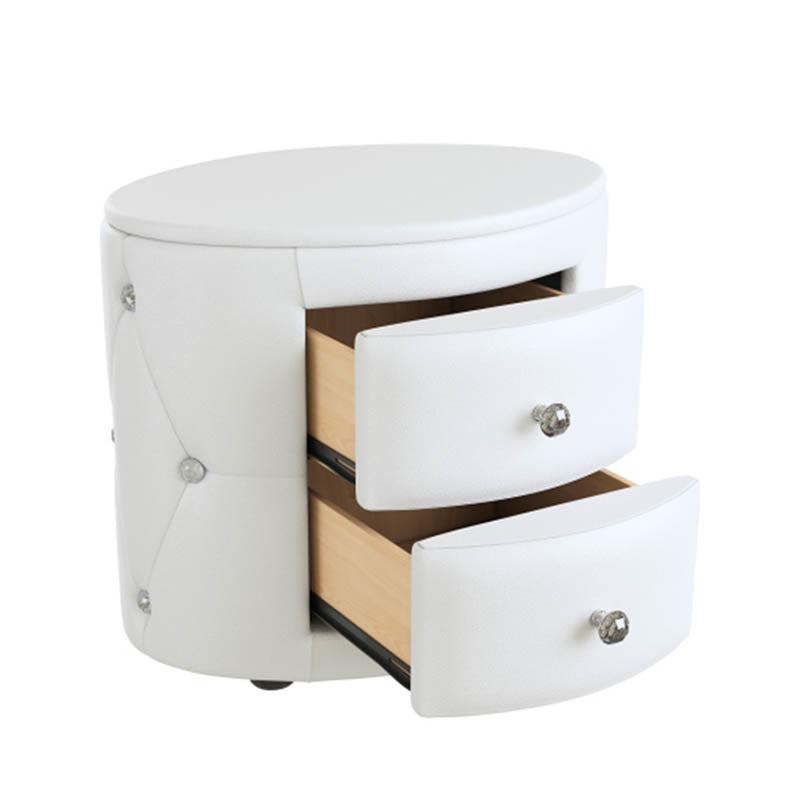 Modern Minimalist Oval Leather Nightstand