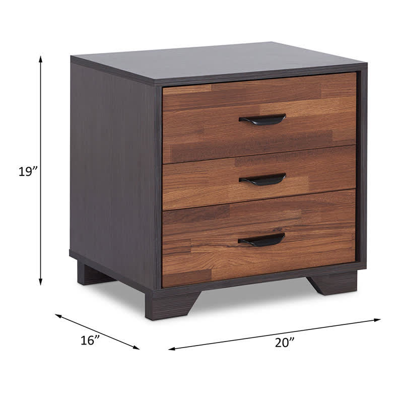 Wooden Nightstand Drawer Bedside Table Brown