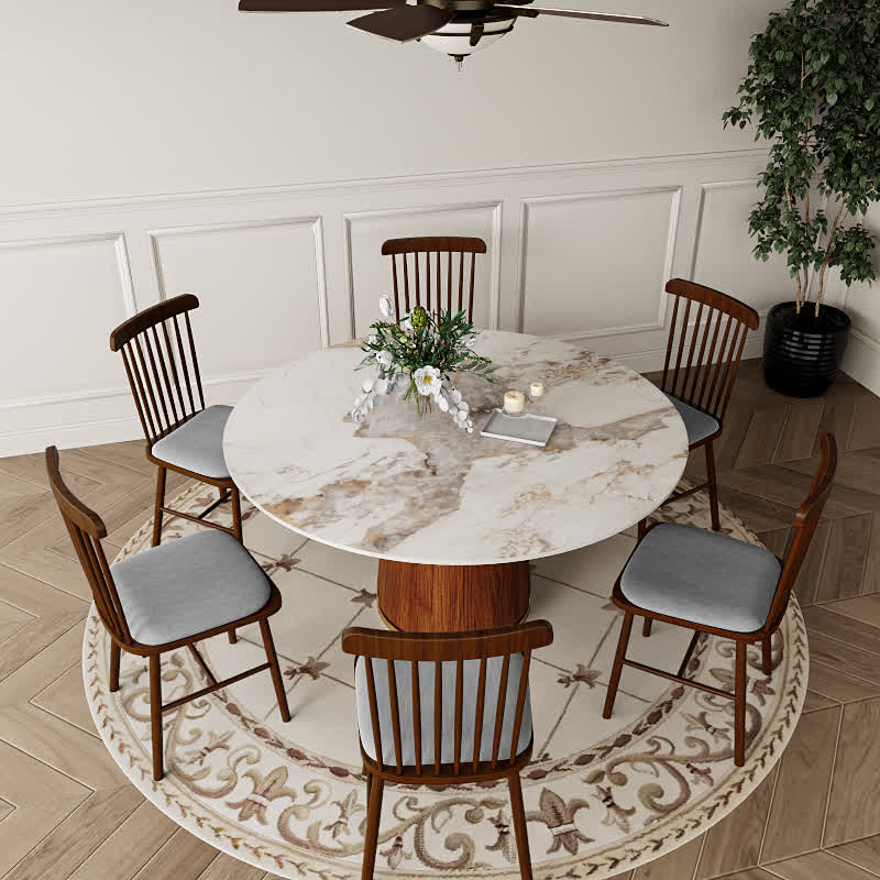 Round Dining Table With Bucket Base
