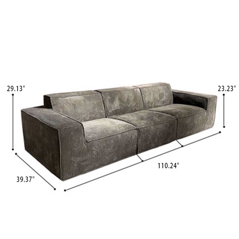 Dark Grey Corduroy Installation-Free Compression Sofa