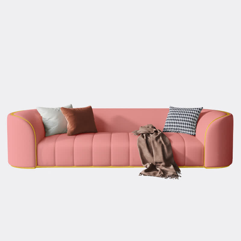 89" Leather Upholstered 3-Seater Sofa