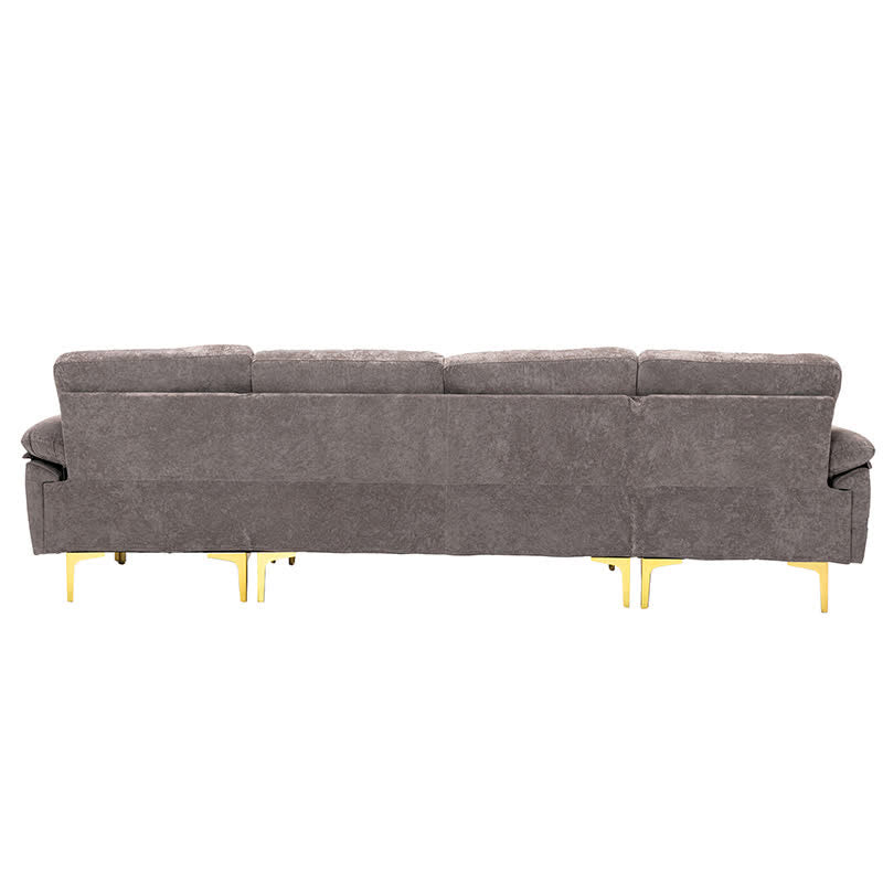 Upholstered Cectional Sofa Ottoman Brown