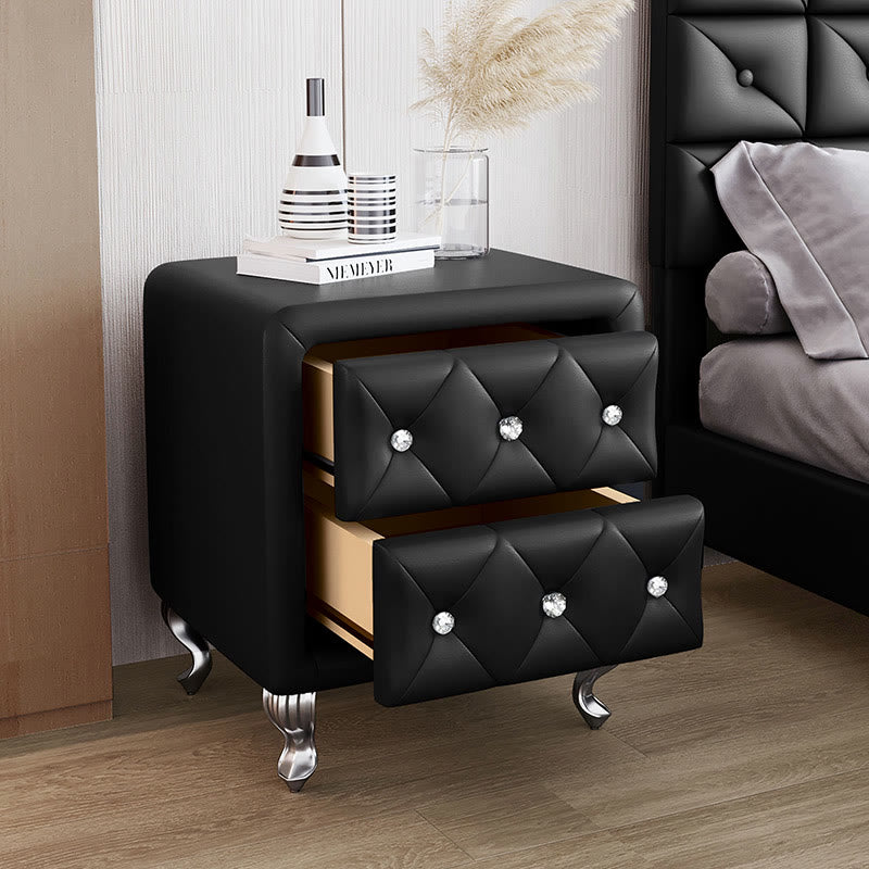 Modern Simple White Leather Nightstand