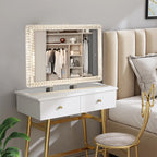 Tabletop Bathroom LED Crystals Makeup Mirror - image 2