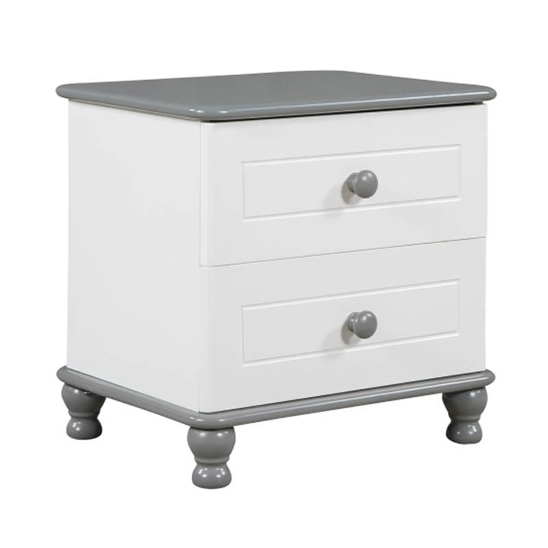 Modern Minimalist Wooden Double Drawer Nightstand