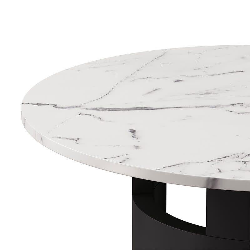 Round Dining Table Printed Marble DeskTop