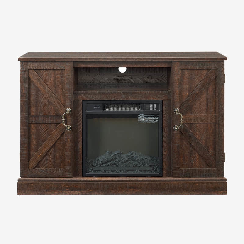 Farmhouse Electric Fireplace TV Stand Cabinet