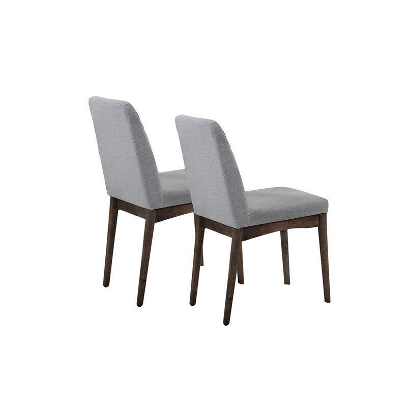 2x Gray Fabric Upholstered Wood Dining Chairs