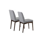 2x Gray Fabric Upholstered Wood Dining Chairs