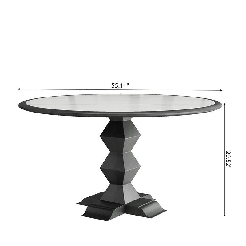 Solid Wood Pedestal Round Dining Table